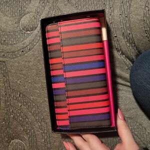 Nwt Trina Turk Striped Wallet - Red,